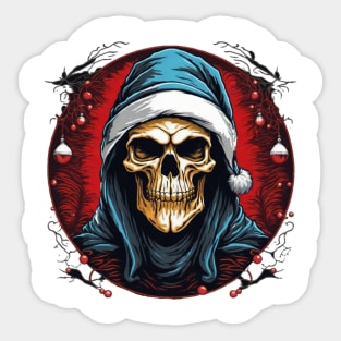 goth skull Christmas Sticker